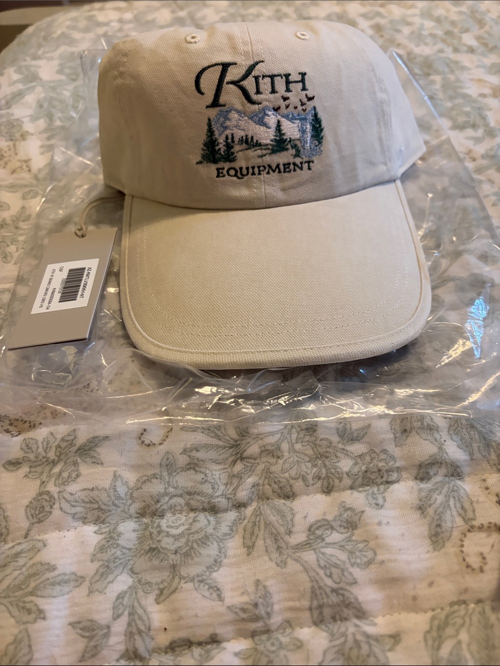 Kith Cream Embroidered Mountain Logo Baseball Cap